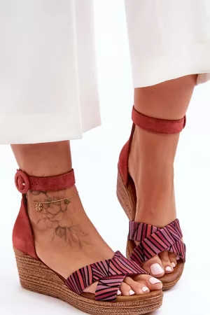 Sandale cu talpă tip pană model 181637 Step in style